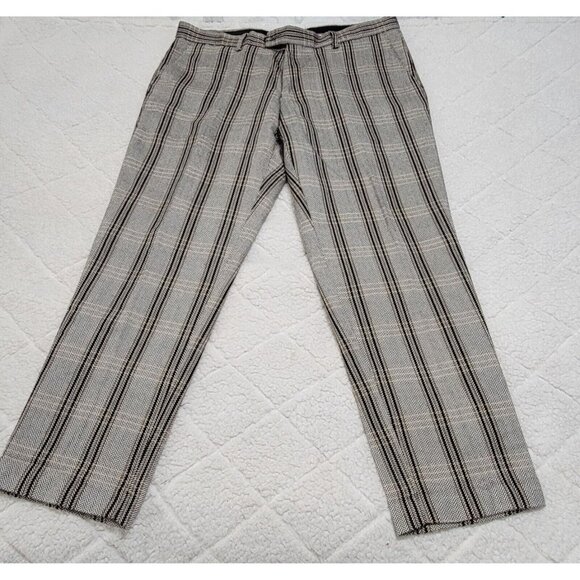 Paulo Solari Mens Gray Plaid Vest Suit Pants Set Modern Fit Size XL 36/30‎ - Picture 7 of 12